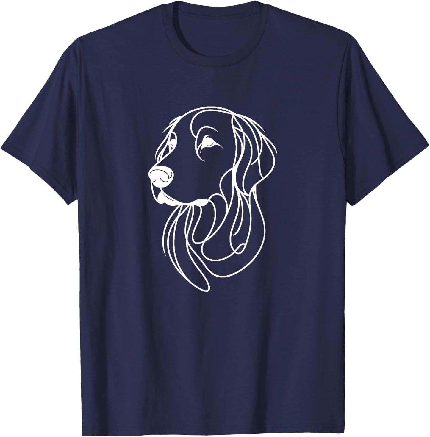 Flat Coated Retriever Line Art Minimal Flat Coated Retriever T-Shirt - T-Shirt | Navy