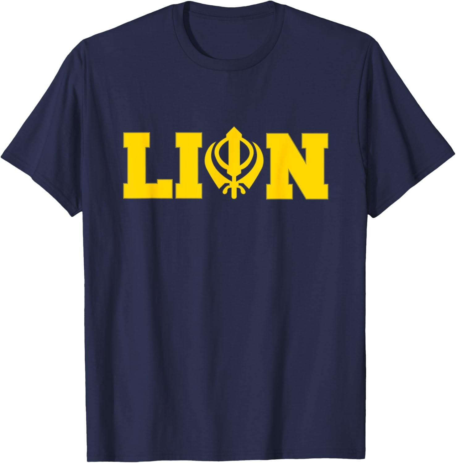 Punjabi Lion Khanda Sikh Singh T-Shirt - T-Shirt | Navy