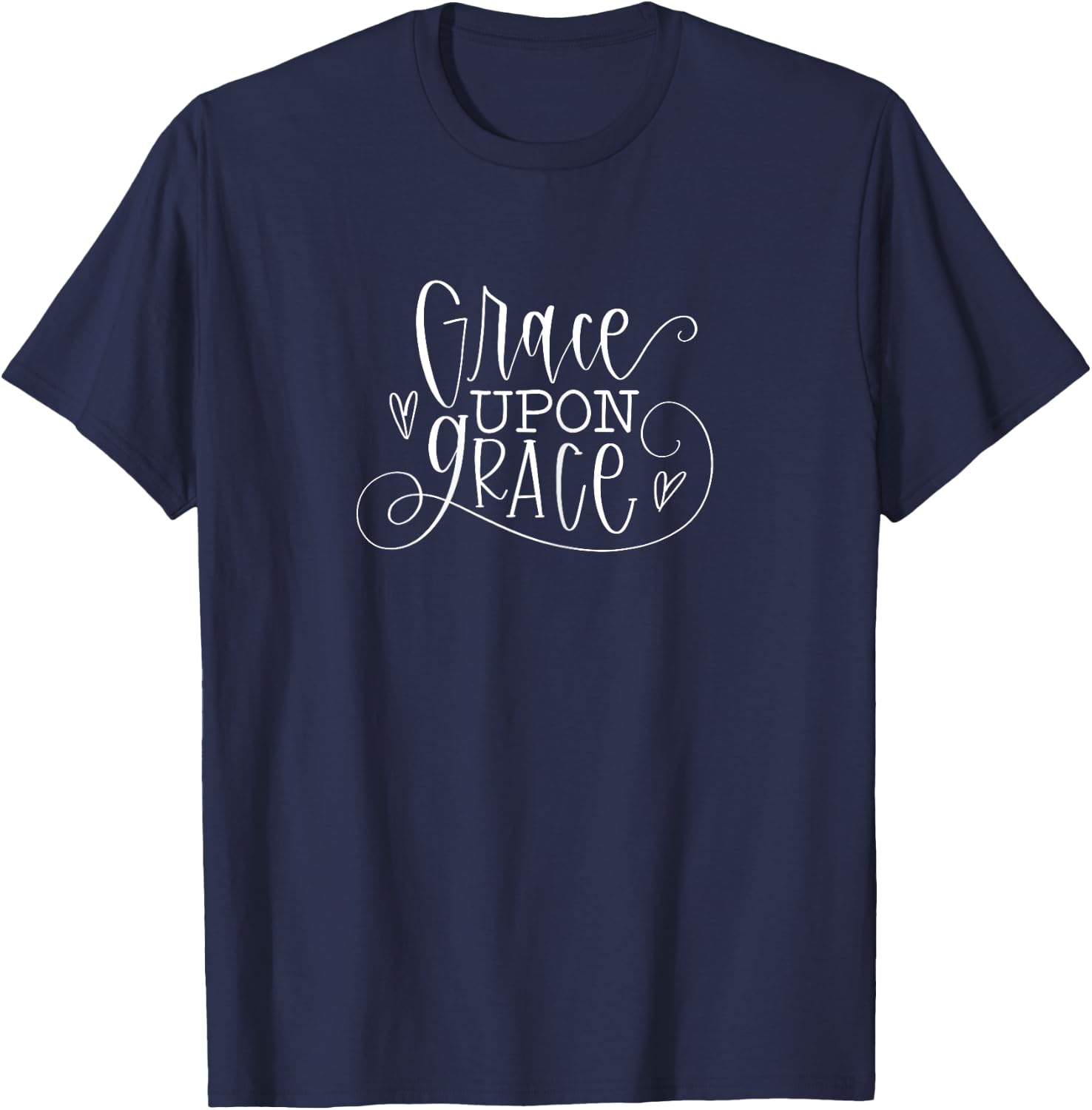 Grace upon grace, teal black, christian gift JLZ061 T-Shirt - T-Shirt | Navy