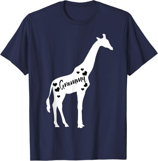 Grammy Giraffe Grandparents Day Safari Zoo Lover Grandmother T-Shirt - T-Shirt | Navy