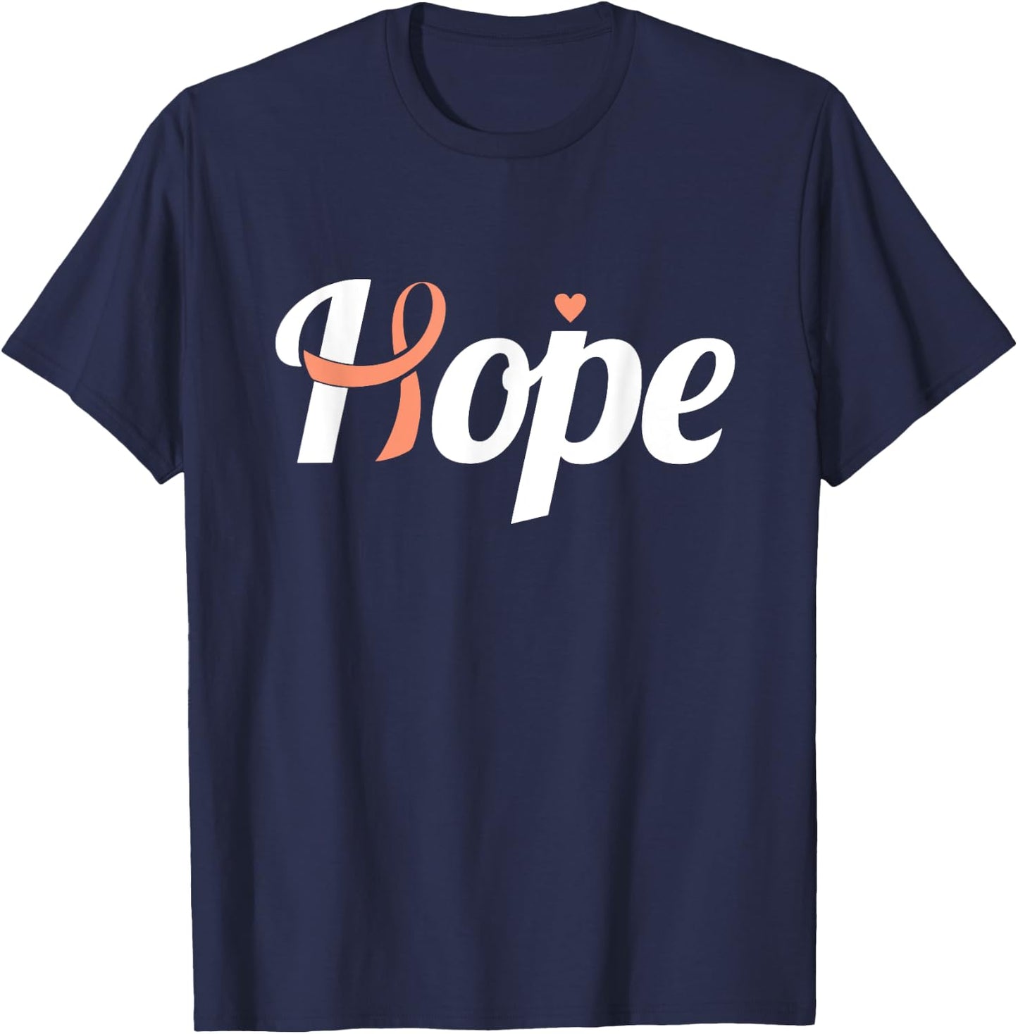 Endometrial Cancer Hope Uterine Cancer Ribbon Awareness T-Shirt - T-Shirt | Navy