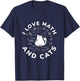 I Love Math And Cats Funny Cat Lover and Math Teacher T-Shirt - T-Shirt | Navy