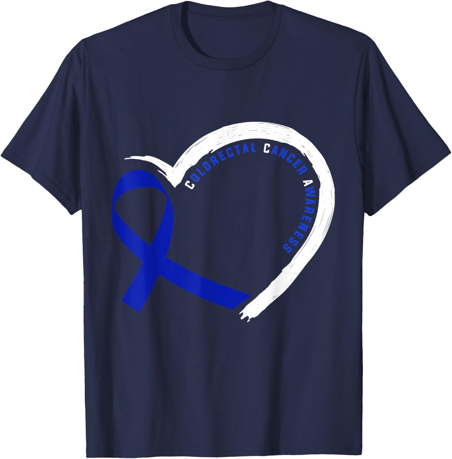 Colorectal Cancer Awareness Gift -Adults Cancer Awareness Black Small Classic Fit Short Sleeve T-Shirt - T-Shirt | Navy