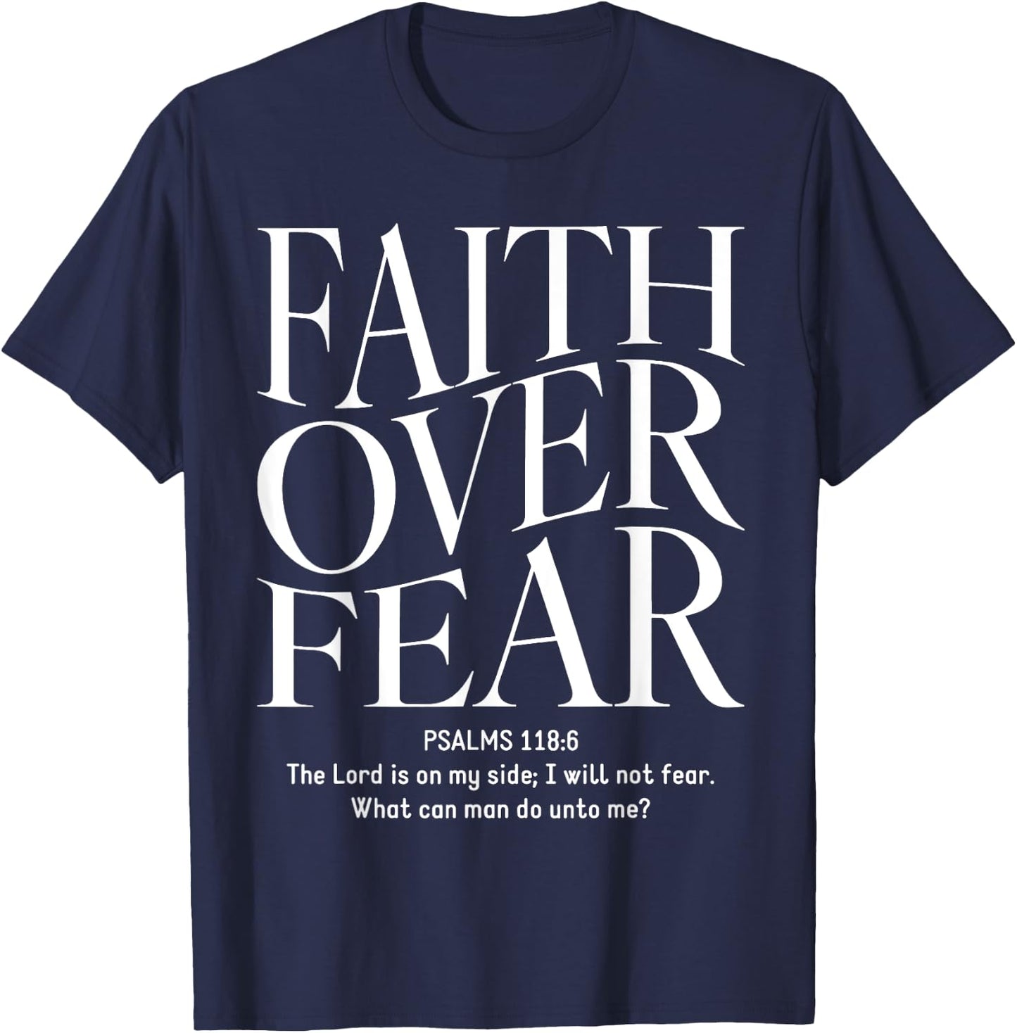 Faith Over Fear Christian T-Shirt - T-Shirt | Navy