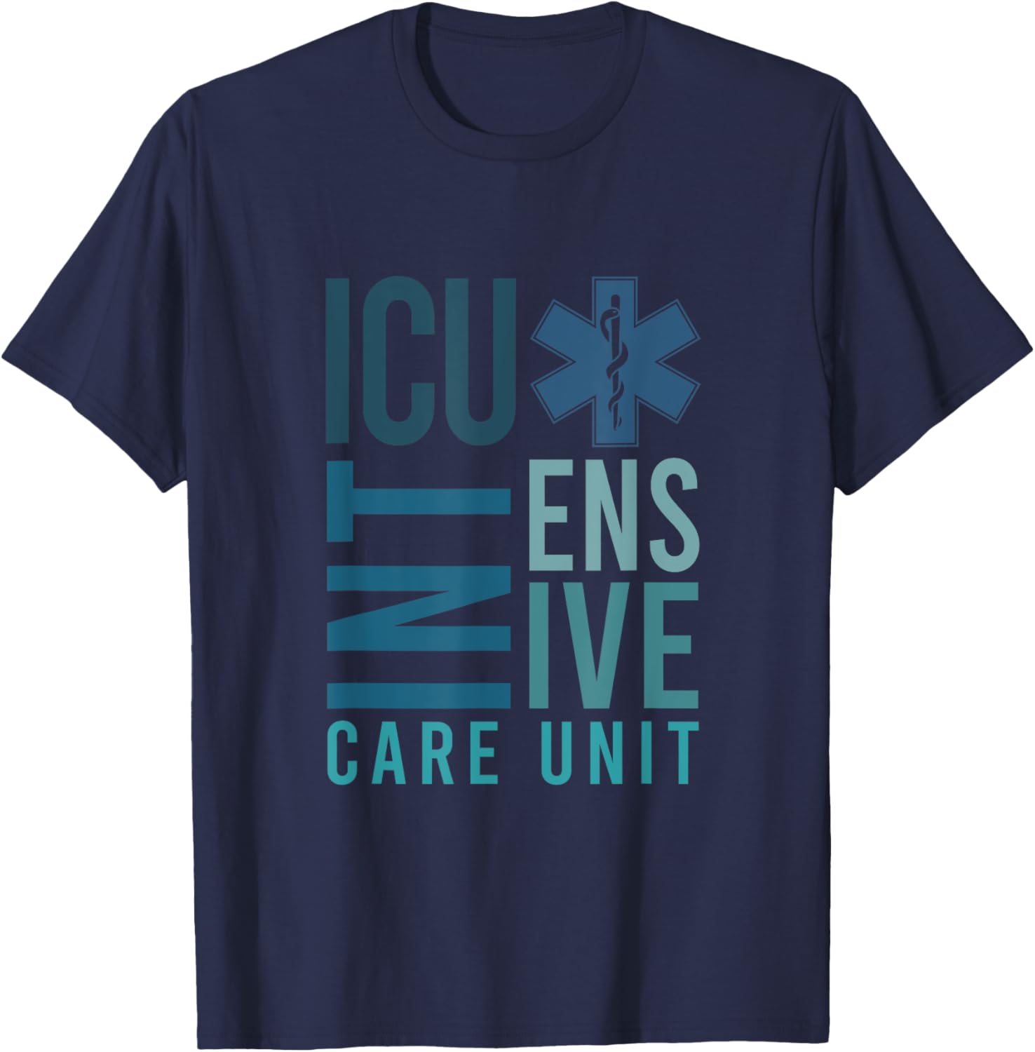 ICU Registered Nurse Intensive Care Unit RN Staff ICU Nurse T-Shirt - T-Shirt | Navy