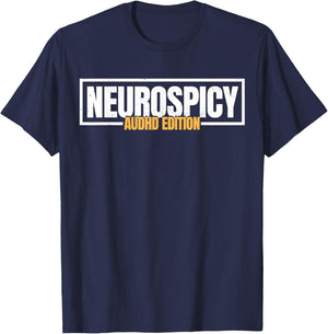 AuDHD Awareness, ADHD & Autism Awareness, Neurospicy T-Shirt - T-Shirt | Navy