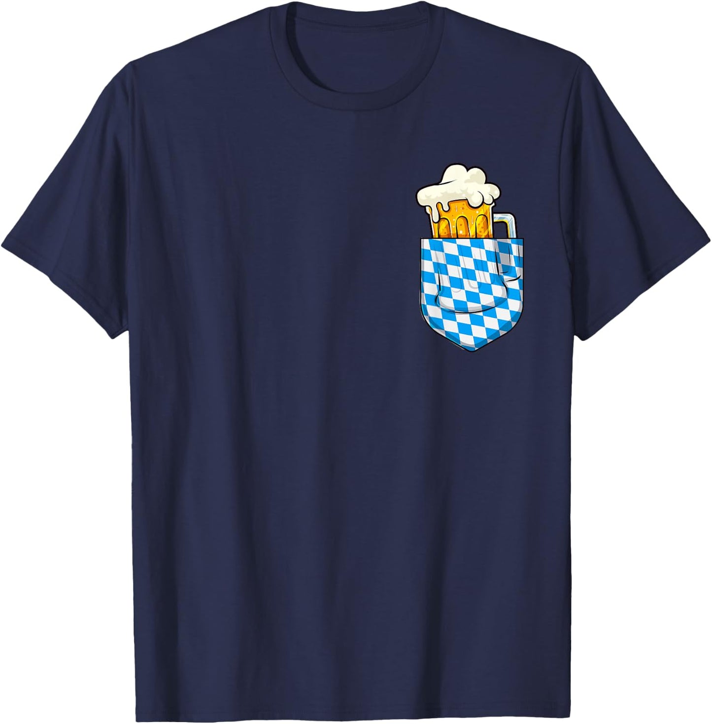 Oktoberfest Pocket Bavarian Beer Prost German Funny German T-Shirt - T-Shirt | Navy