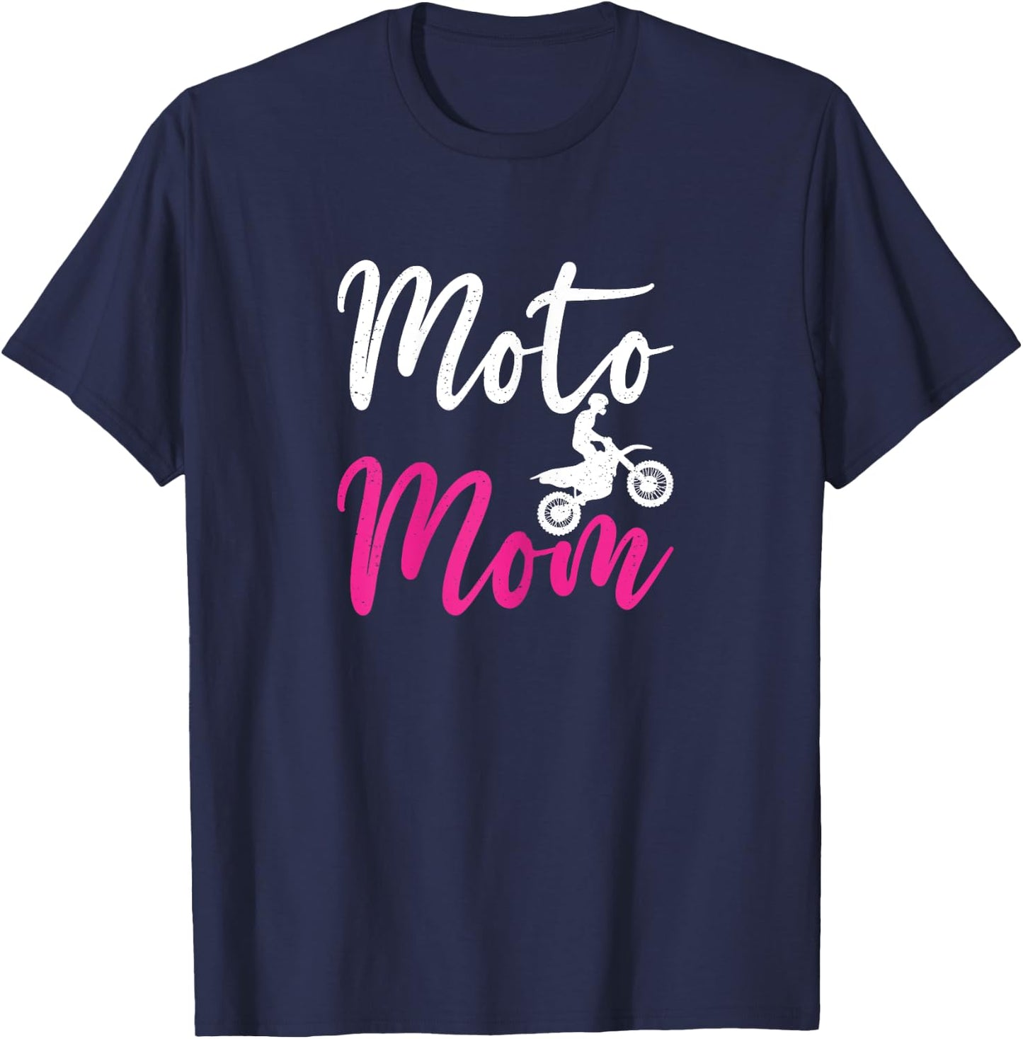 Moto Mom Dirt Bike Mother Motocross Mum Racing Biker Mothers T-Shirt - T-Shirt | Navy