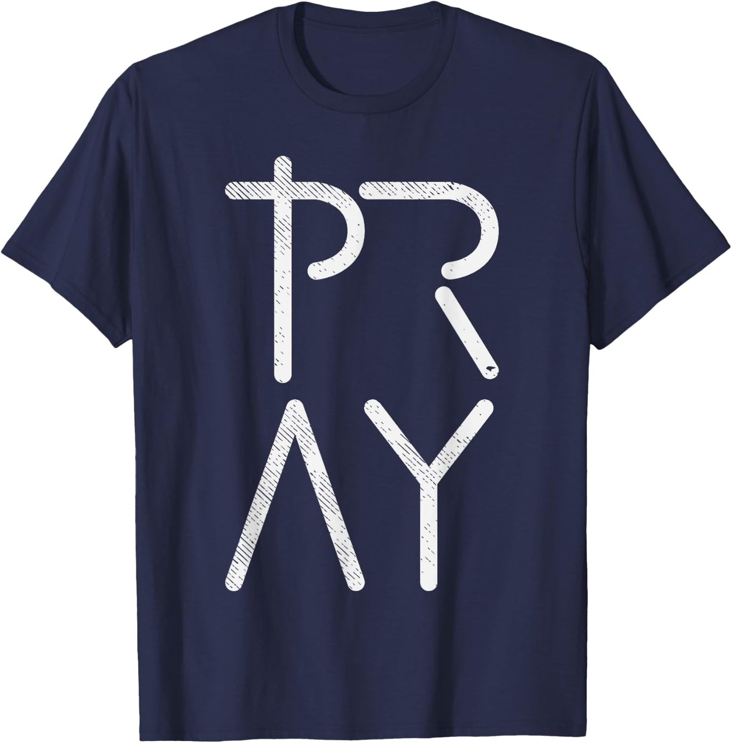 Pray God Jesus Christ Faith Prayer Religious Christian Gift T-Shirt - T-Shirt | Navy