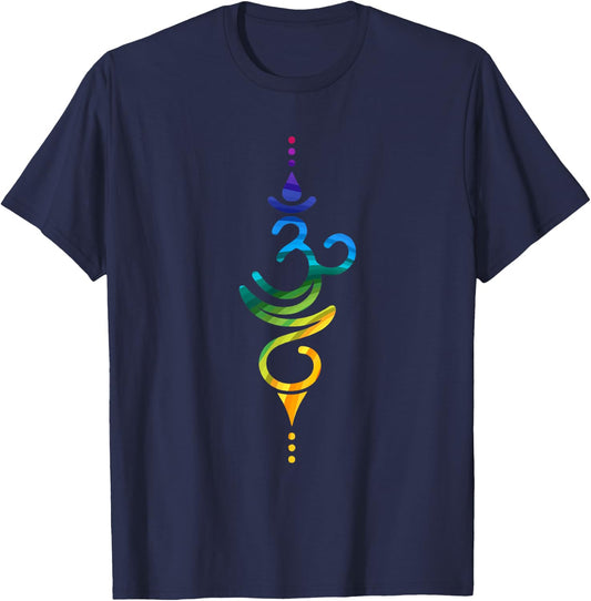 Breathe Symbol Chakra Mindfulness Hinduism Breathing Apparel T-Shirt - T-Shirt | Navy