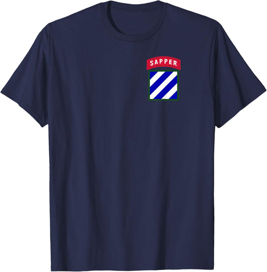 3rd Infantry Division (ID) Patch with Sapper Tab T-Shirt - T-Shirt | Navy