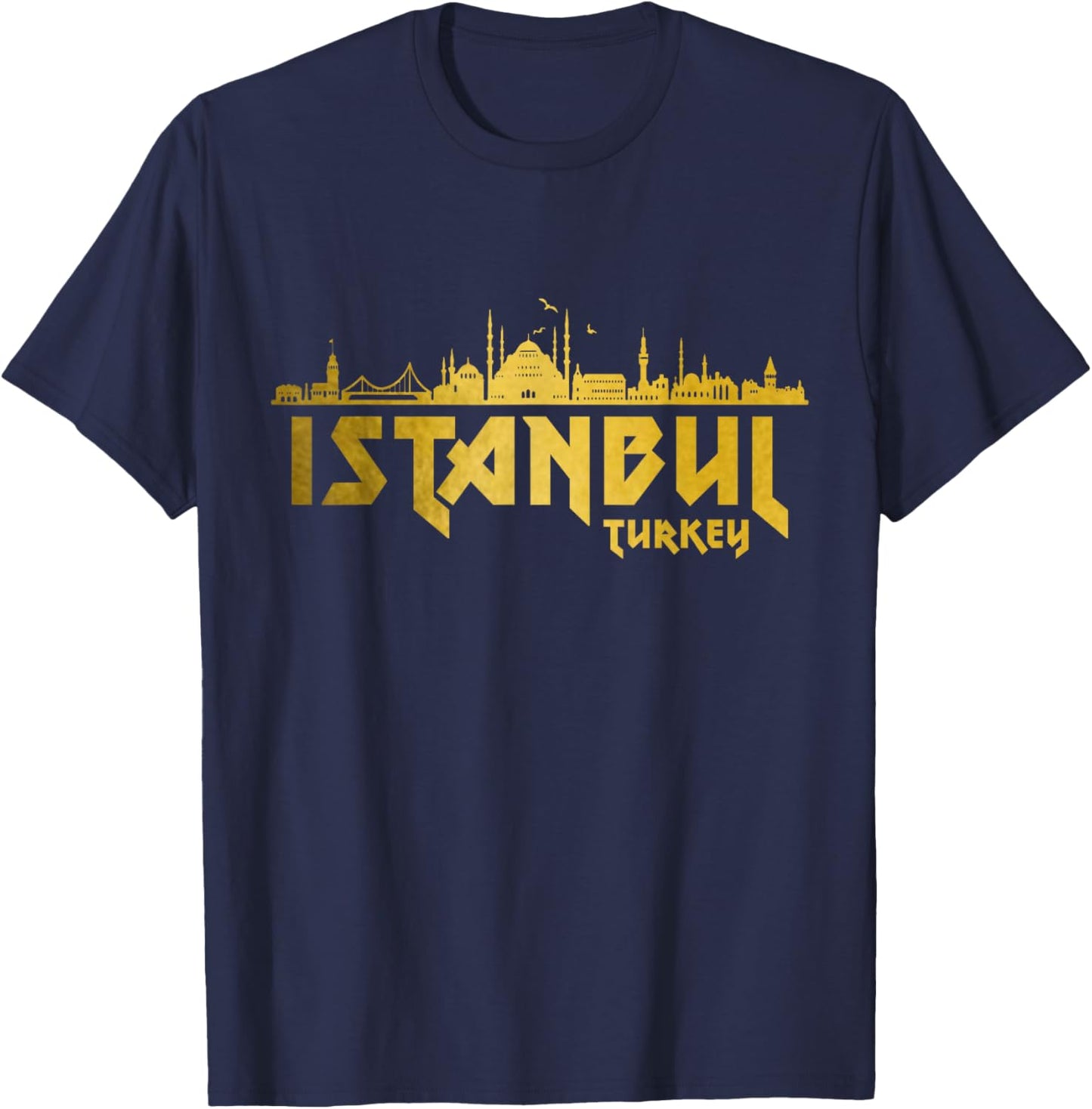 Istanbul Skyline Turkey Turkish Pride Souvenir Turkiye T-Shirt - T-Shirt | Navy