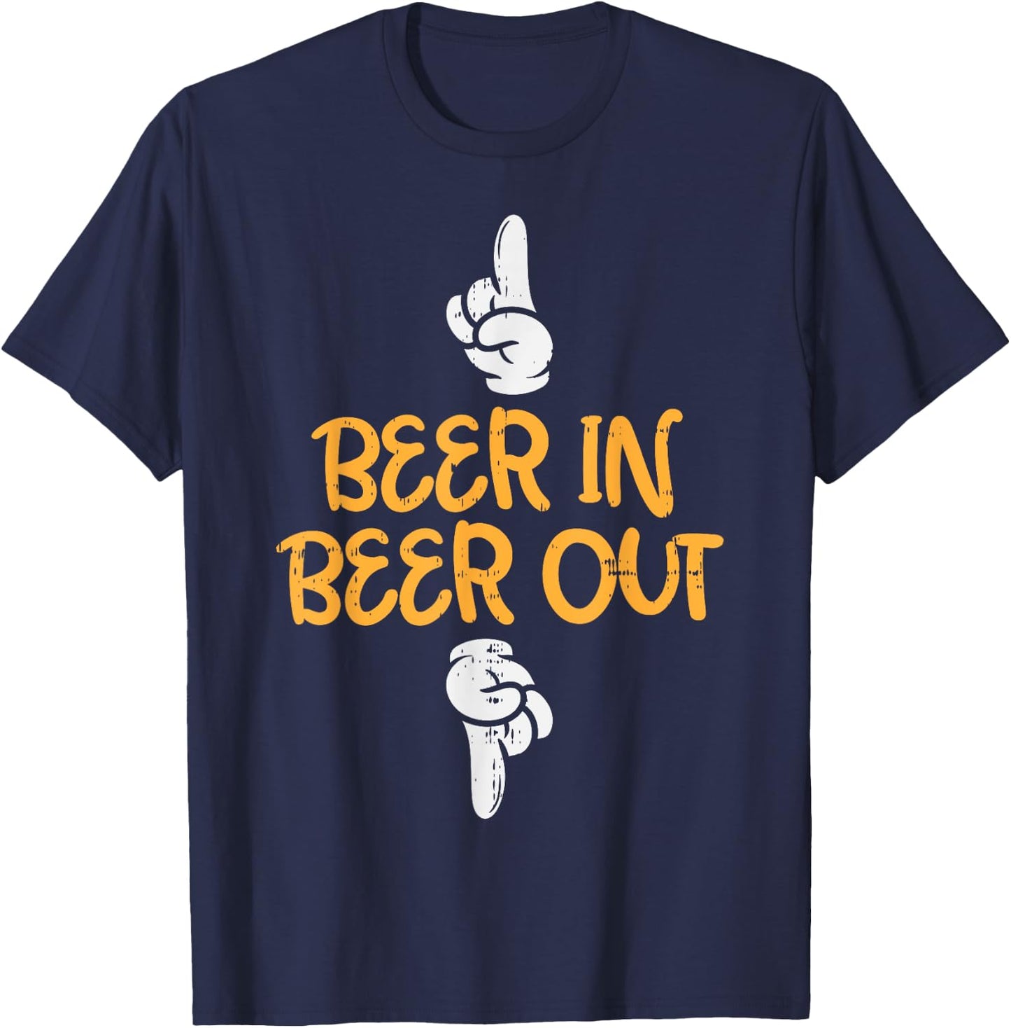 Beer In Out Funny Alcohol Drinking Team Squad Men Women Gift T-Shirt - T-Shirt | Navy