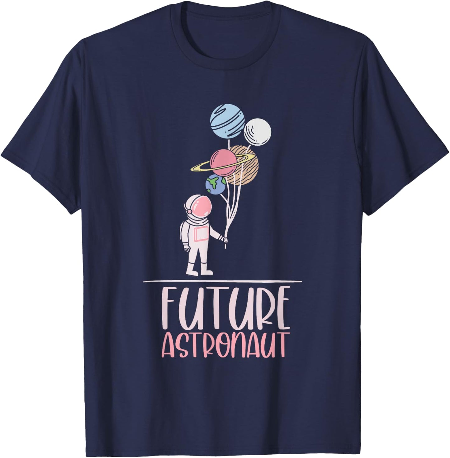 Planet Balloon Space Science Kids Gift Future Astronaut T-Shirt - T-Shirt | Navy