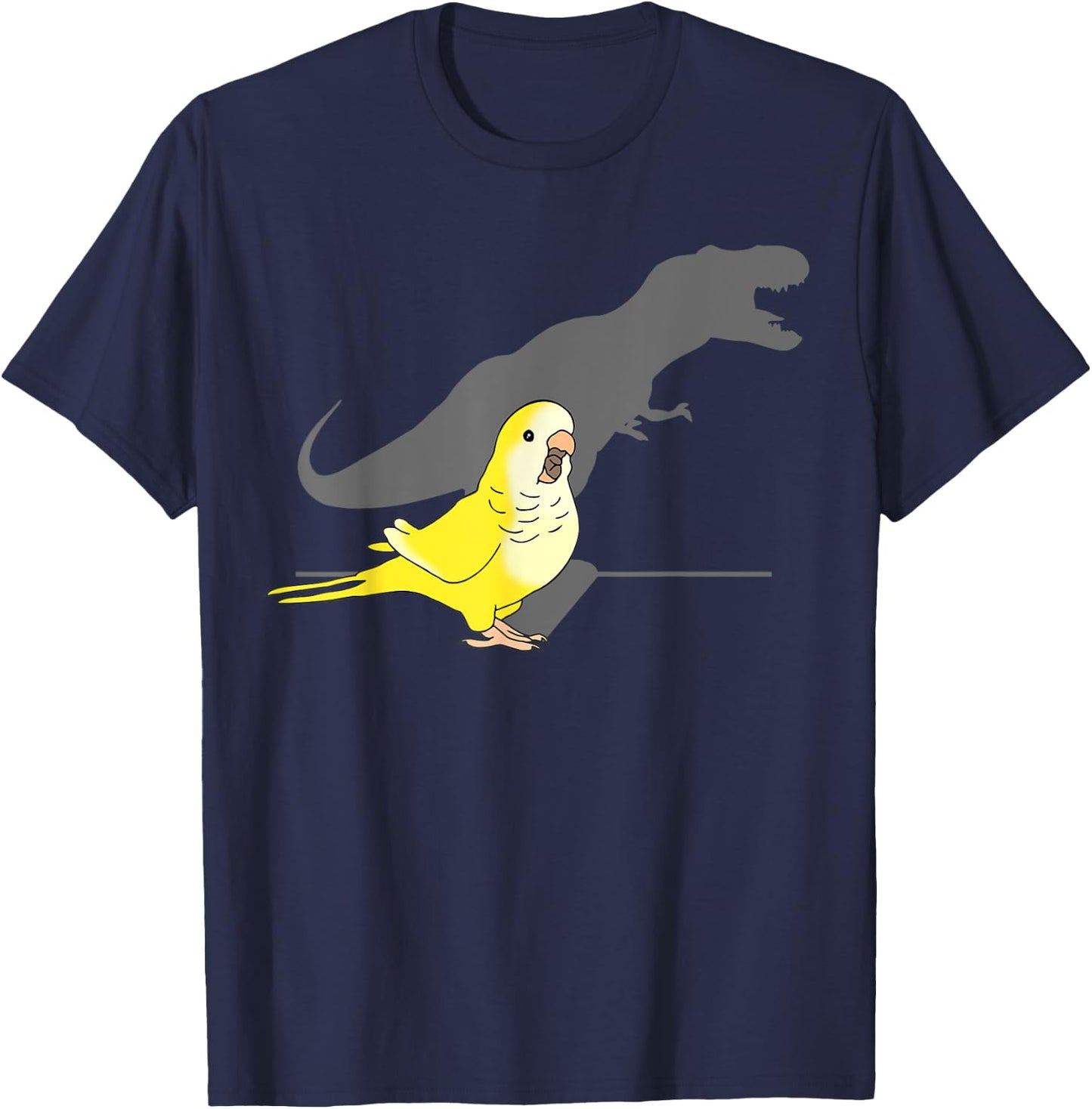 T-rex Yellow Lutino Monk Parakeet, Funny Birb memes Quaker T-Shirt - T-Shirt | Navy
