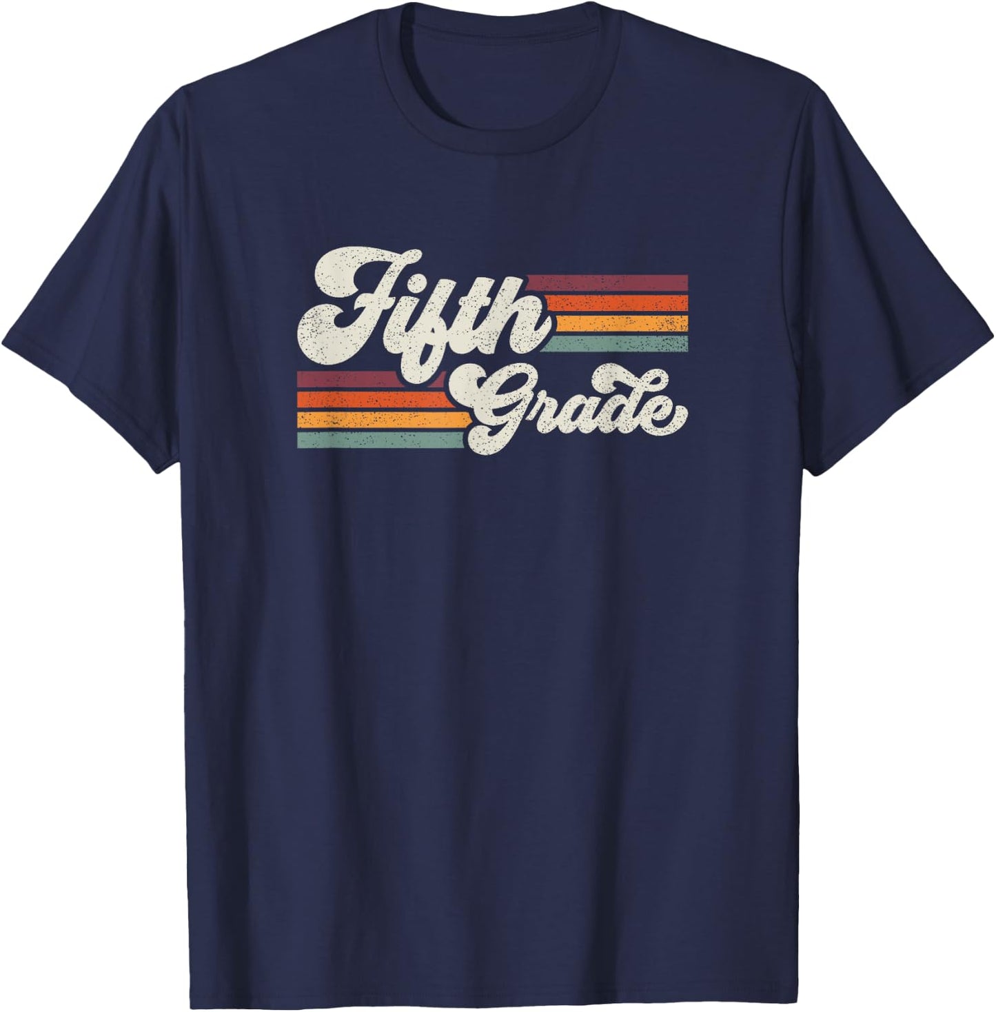 Retro Fifth Grade Teacher Back To School T-Shirt - T-Shirt | Navy
