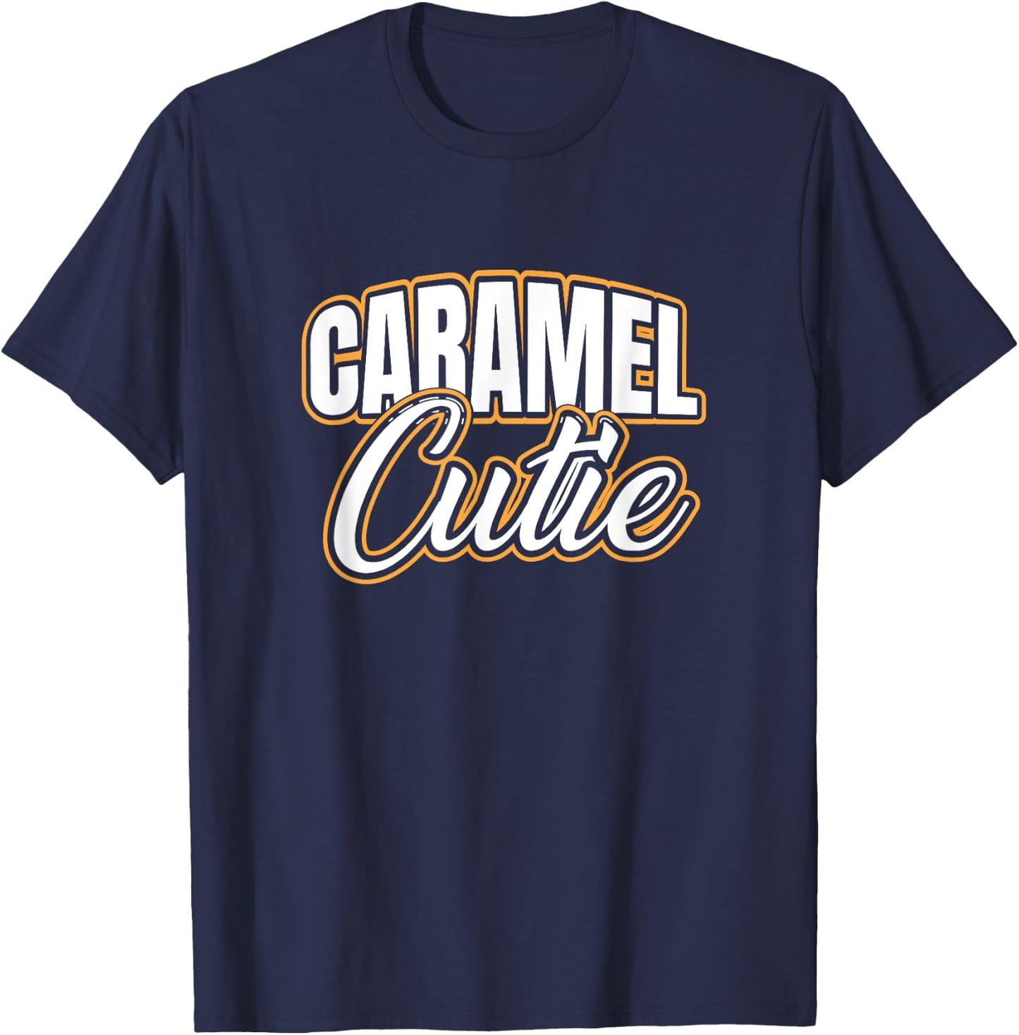 Caramel Cutie Curly Coily Curvy Caramel Cute Natural Hair T-Shirt - T-Shirt | Navy