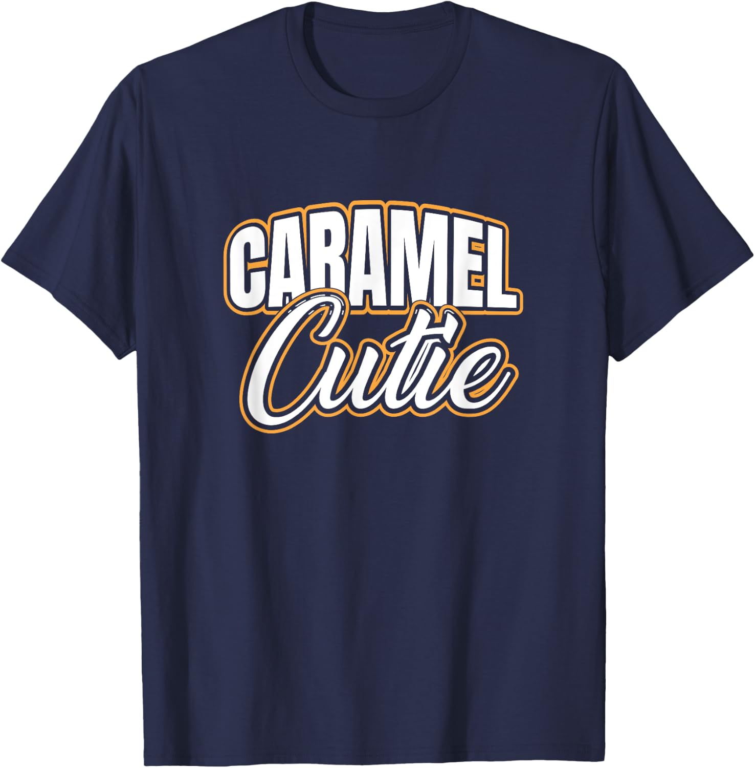 Caramel Cutie Curly Coily Curvy Caramel Cute Natural Hair T-Shirt - T-Shirt | Navy