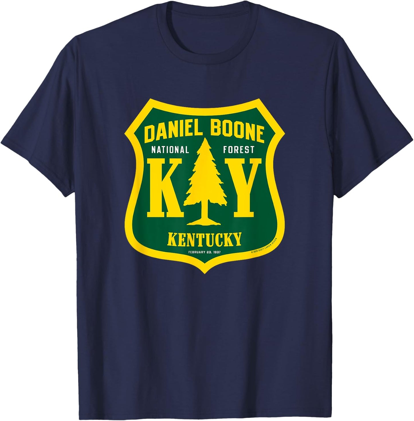 Daniel Boone National Forest Kentucky National Forest Sign T-Shirt - T-Shirt | Navy