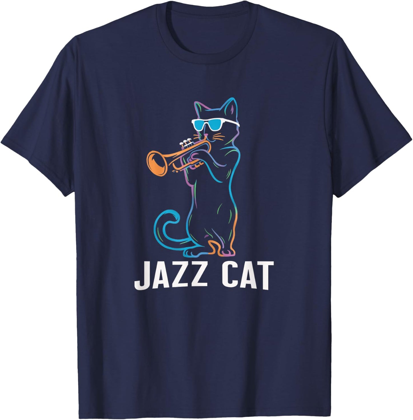 Cats And Jazz Is All I Need - Jazz Funk & Soul Cute Cat T-Shirt - T-Shirt | Navy