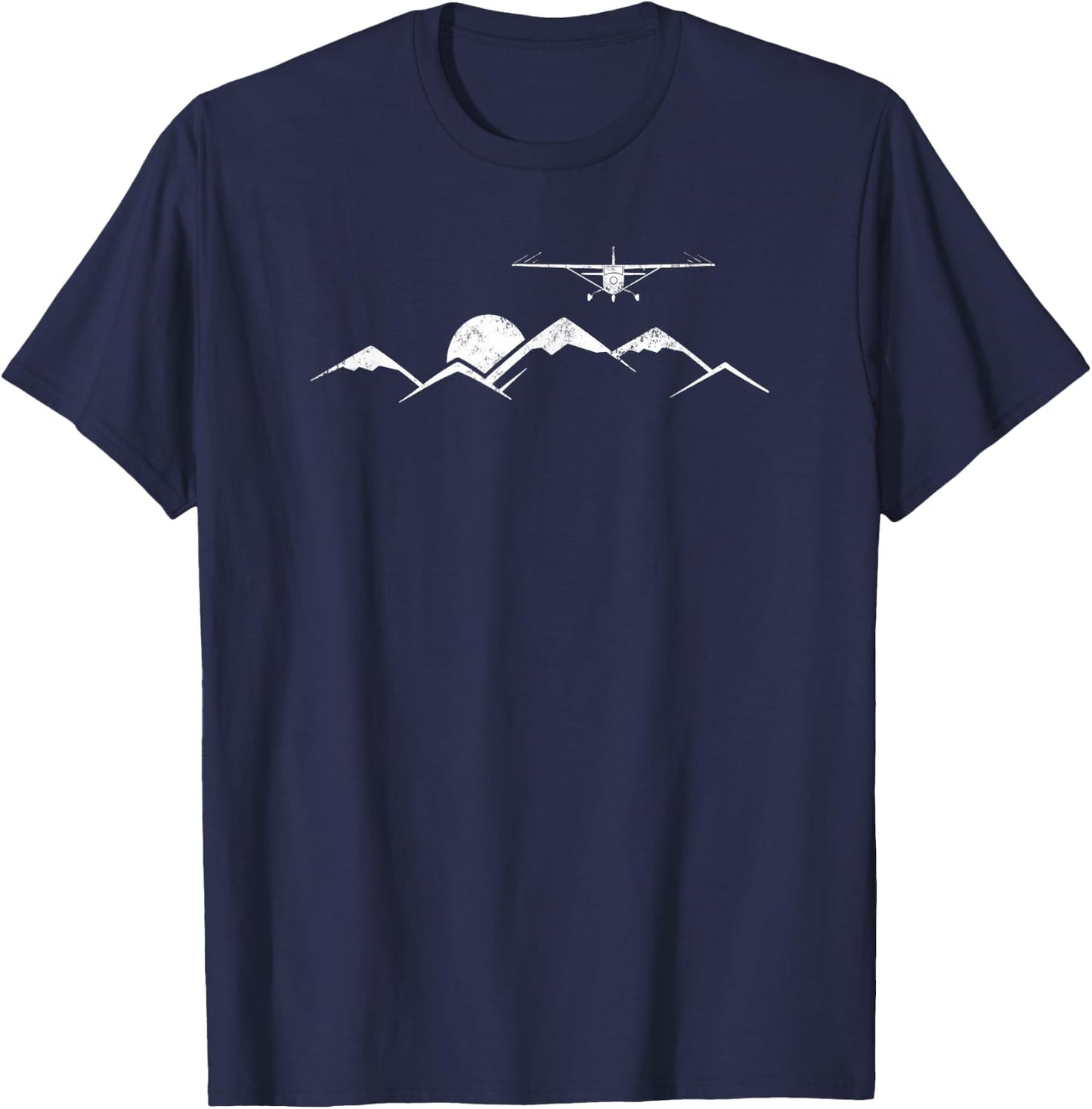 Airplane Over Mountains Gift Pilots Small T-Shirt - T-Shirt | Navy