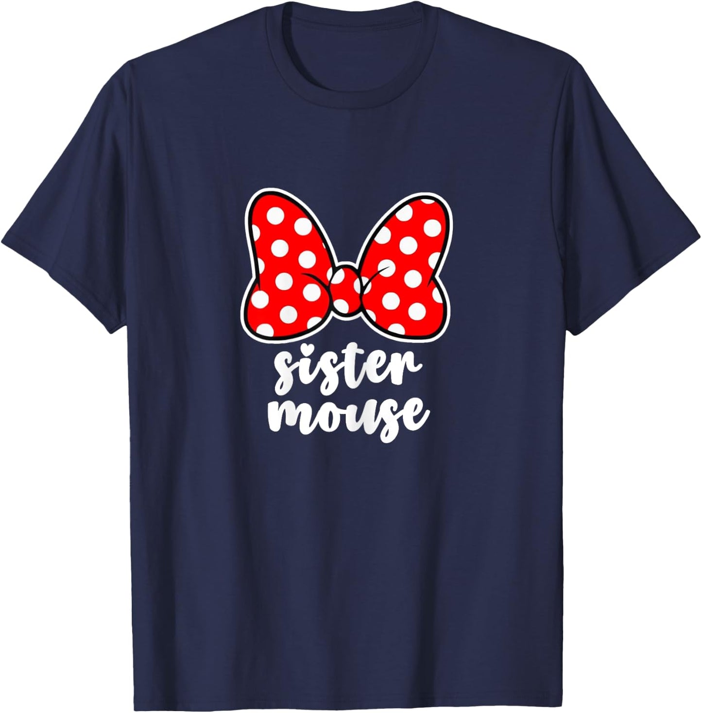 Kids Sister Mouse Bow Family Vacation - Youth, Toddler T-Shirt - T-Shirt | Navy