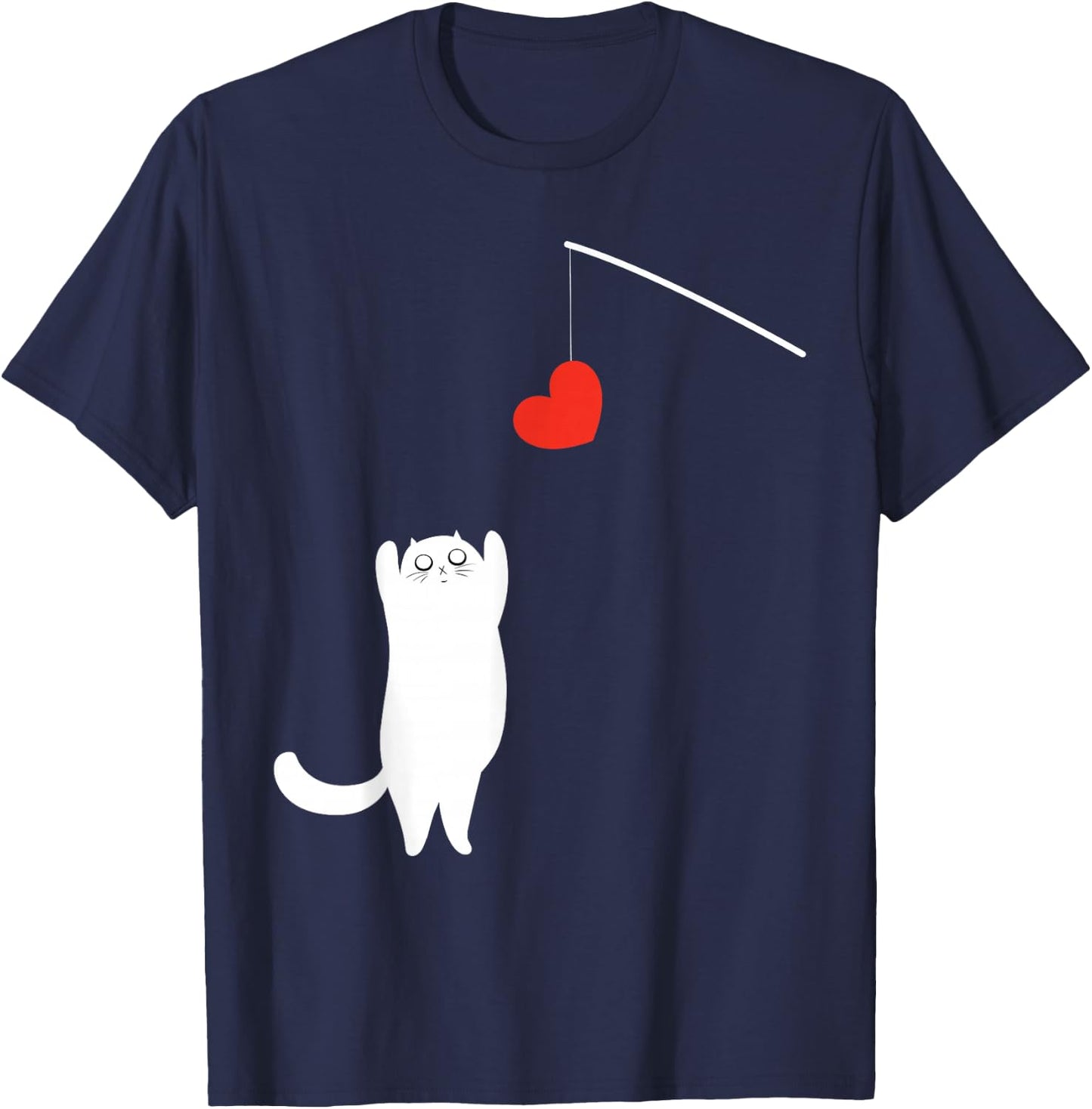 Cat Lover Valentine's Day Animal Affection Love Funny Kitty T-Shirt - T-Shirt | Navy