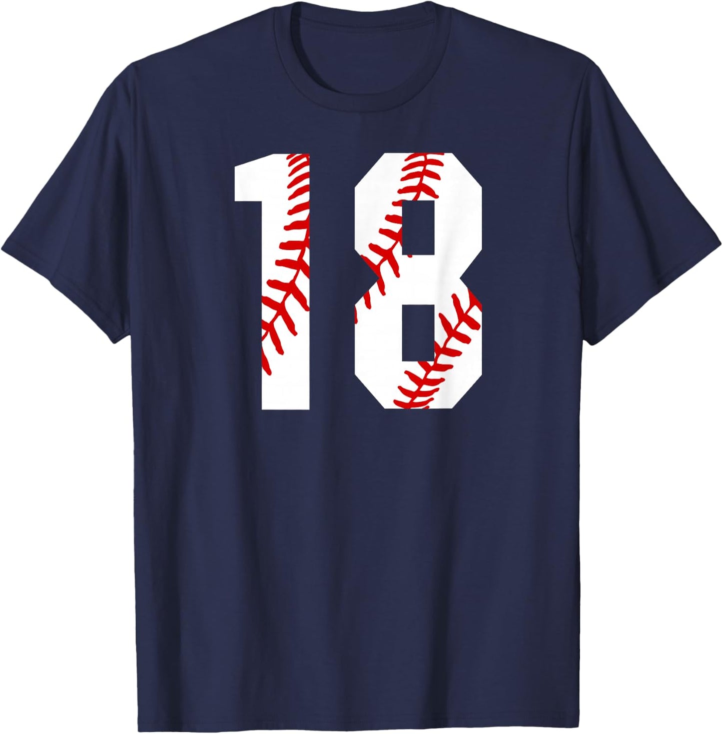 Vintage Baseball Mom #18 Jersey Baseball Player Number 18 T-Shirt - T-Shirt | Navy