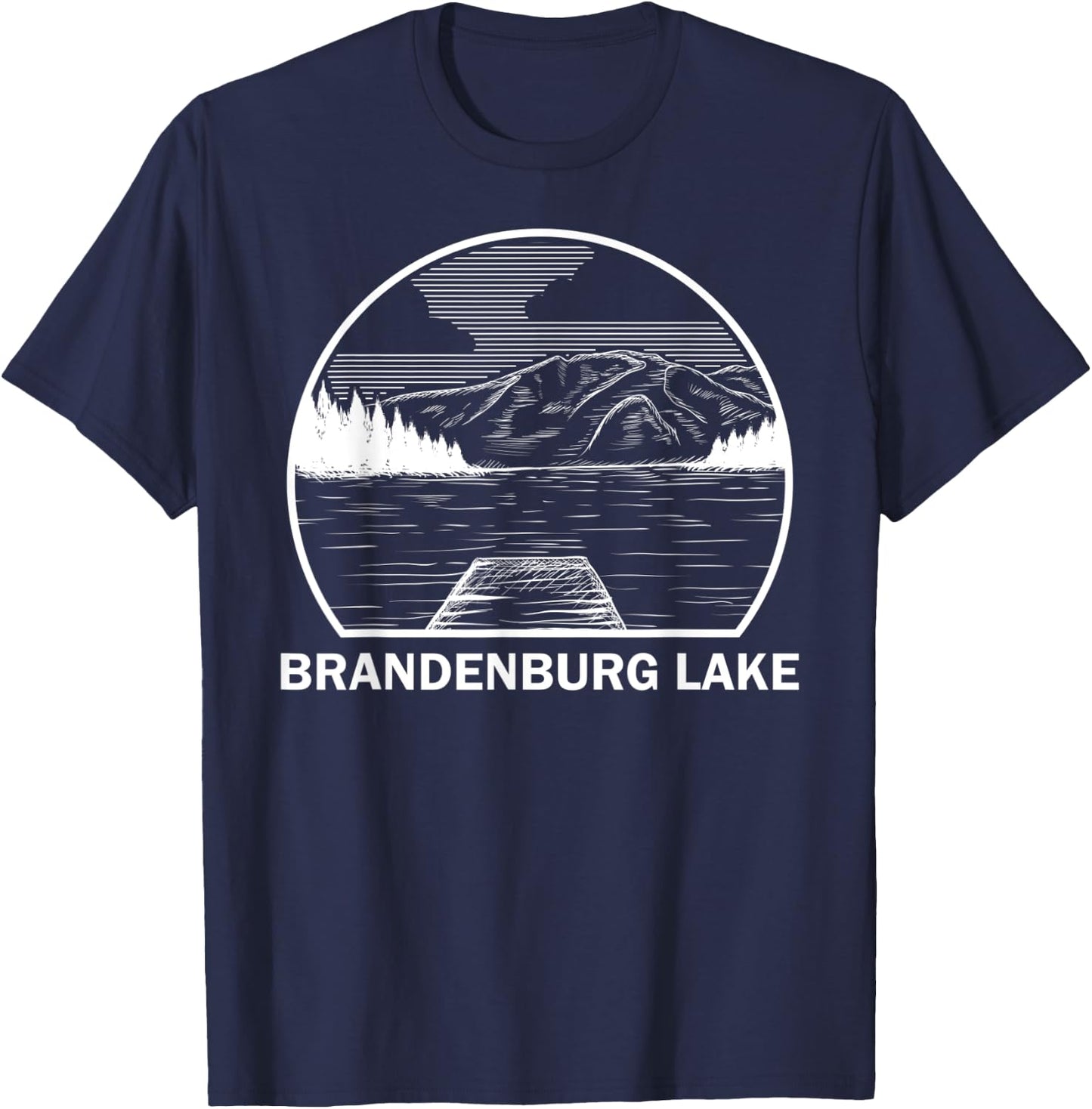BRANDENBURG LAKE ILLINOIS Funny Fishing Camping Summer Gift Men Women Kids T-Shirt - T-Shirt | Navy