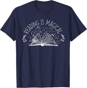 Book Reading Reading Is Magical T-Shirt - T-Shirt | Navy