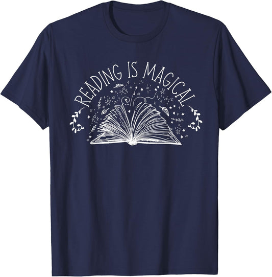 Book Reading Reading Is Magical T-Shirt - T-Shirt | Navy