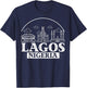 Lagos Nigeria City Skyline Map Travel T-Shirt - T-Shirt | Navy