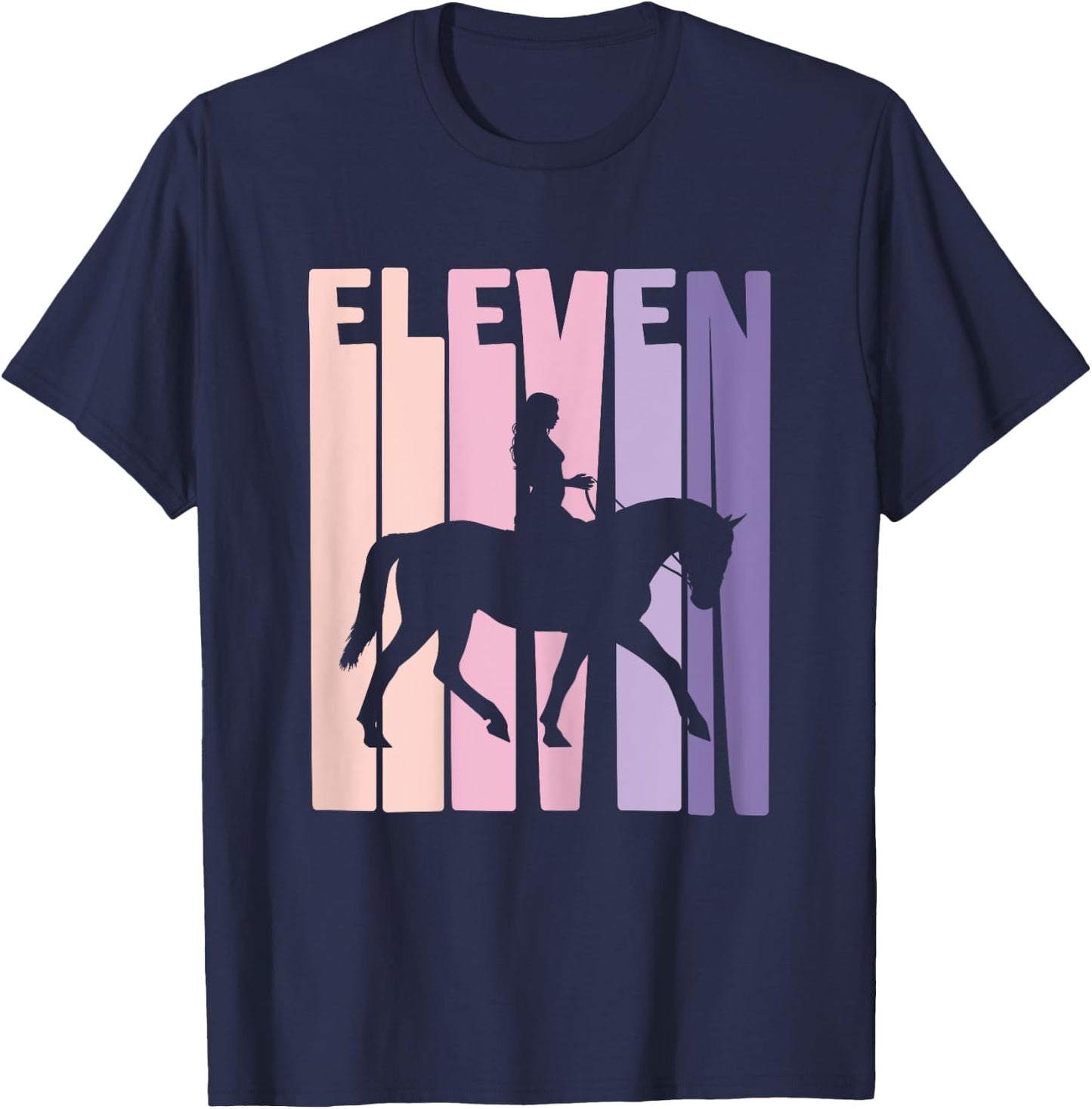 11th Birthday Gift Horse Rider Fan 11 Years Girls T-Shirt - T-Shirt | Navy
