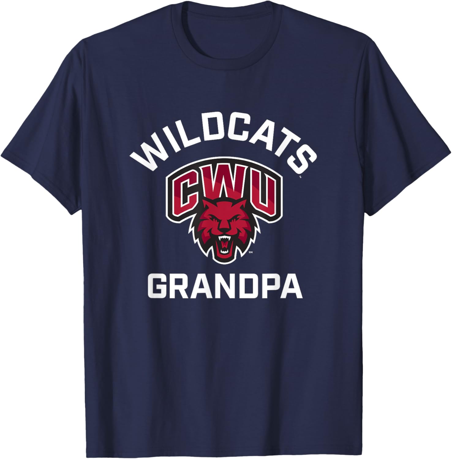Central Washington University Wildcats Arched Grandpa T-Shirt - T-Shirt | Navy