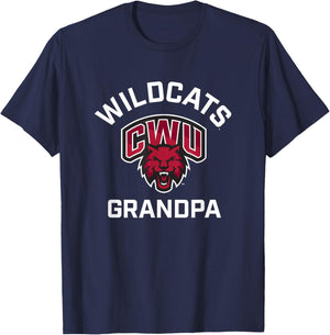 Central Washington University Wildcats Arched Grandpa T-Shirt - T-Shirt | Navy