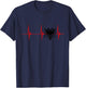 Coole Shqiperia Albanische Albaner Albania Albanian Heartbeat ECG Pulse Albanian Eagle Pride T-Shirt - T-Shirt | Navy