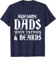 Awesome Dads Have Tattoos Beards Funny Mustache Fathers Day T-Shirt - T-Shirt | Navy