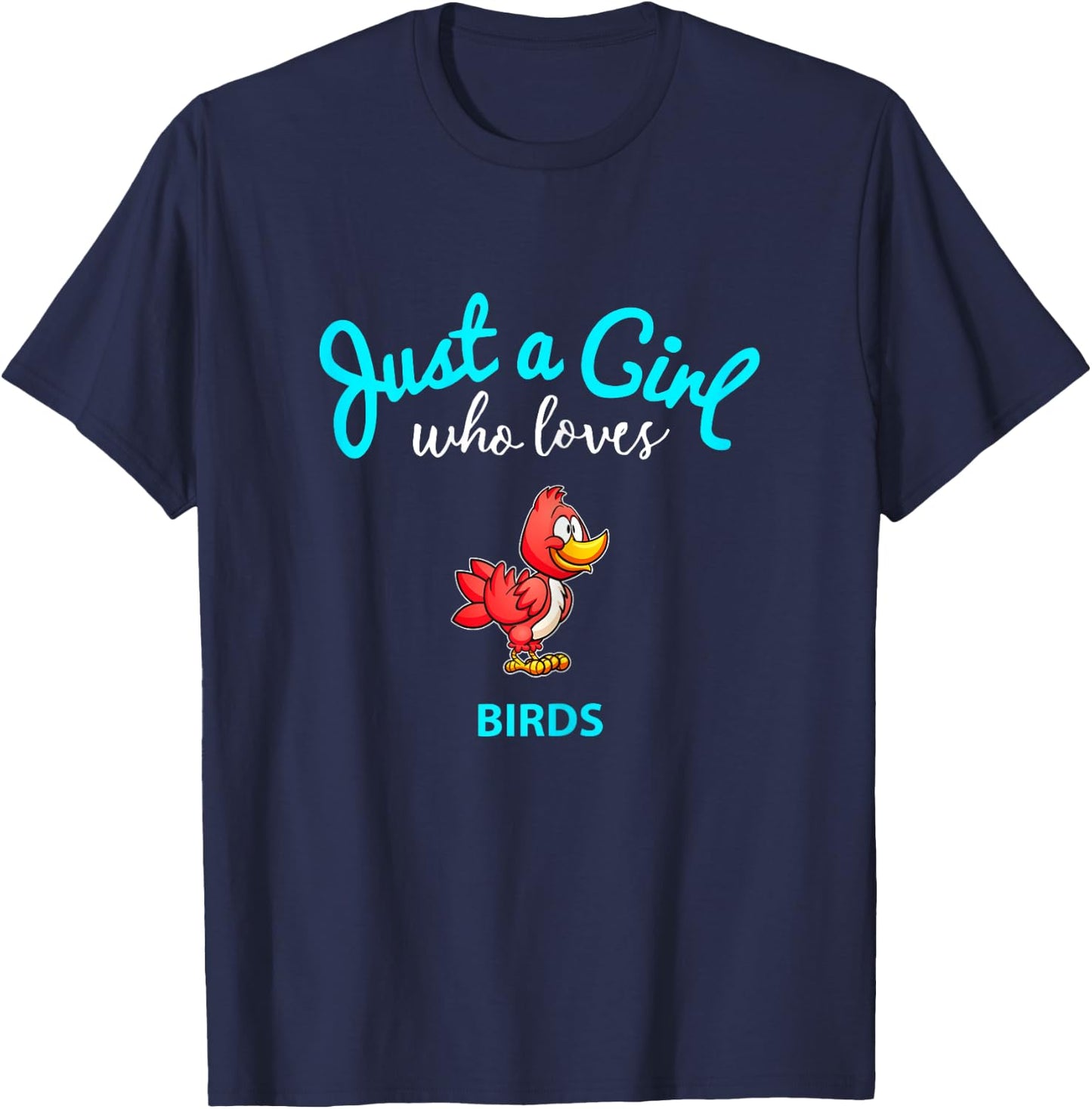 Bird Shirt for Girls | Children's Bird T-Shirt - T-Shirt | Navy