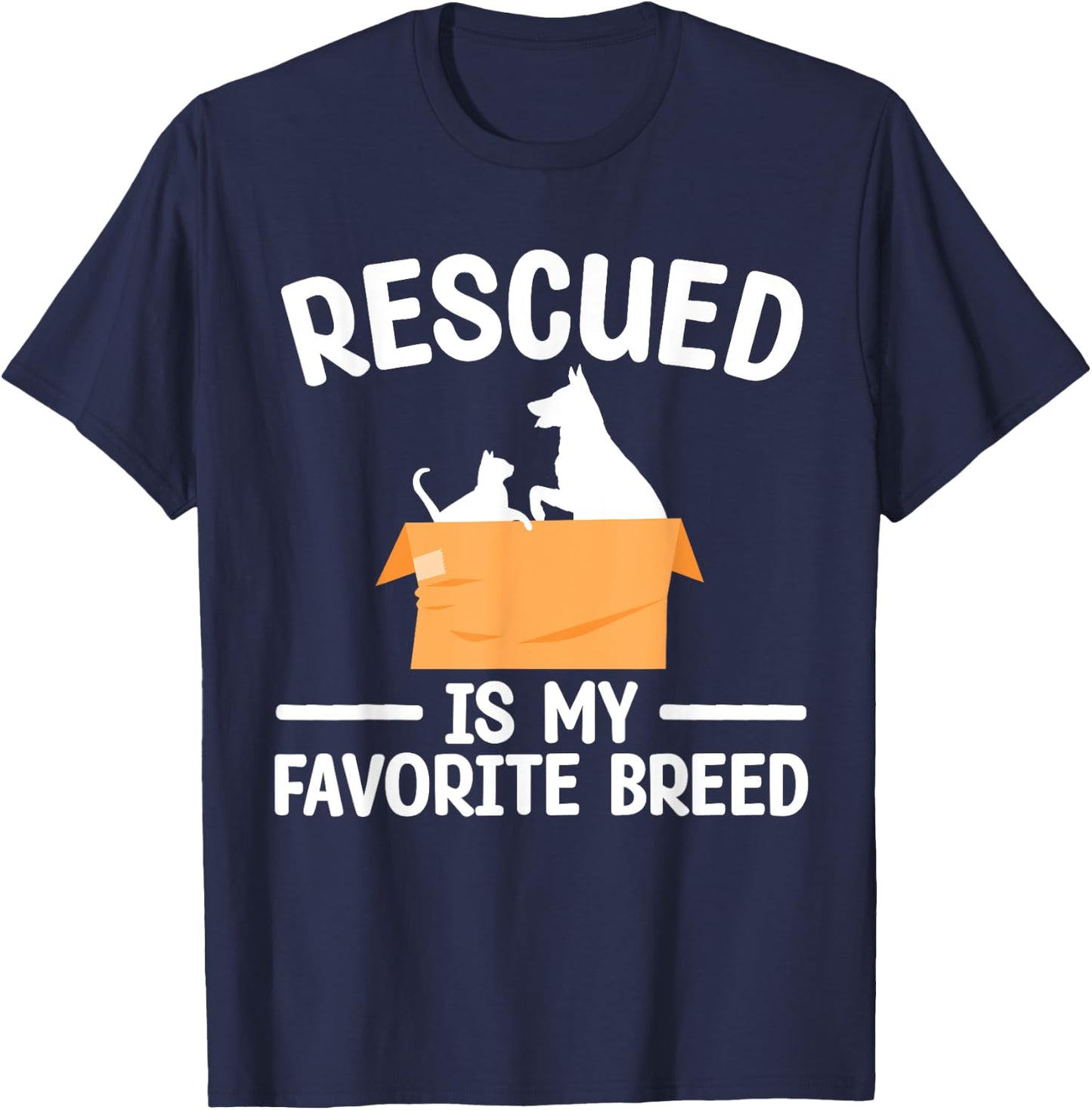 Animal Rescue Art Women Dog Cat Pet Rescuer Lover T-Shirt - T-Shirt | Navy