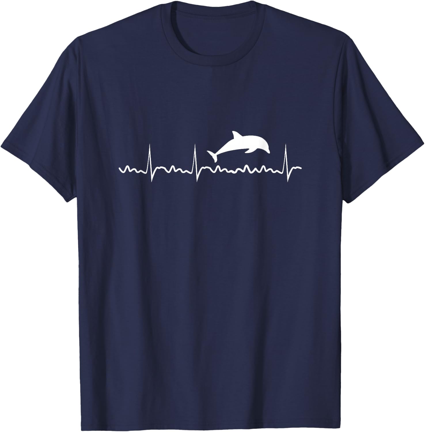 Dolphin Heartbeat Dolphin Trainer Animal T-Shirt - T-Shirt | Navy