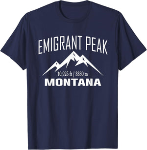 EMIGRANT PEAK MONTANA Climbing Summit Club Outdoor Gift T-Shirt - T-Shirt | Navy