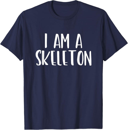 I Am A Skeleton Halloween I'm Simple Costume Lazy T-Shirt - T-Shirt | Navy