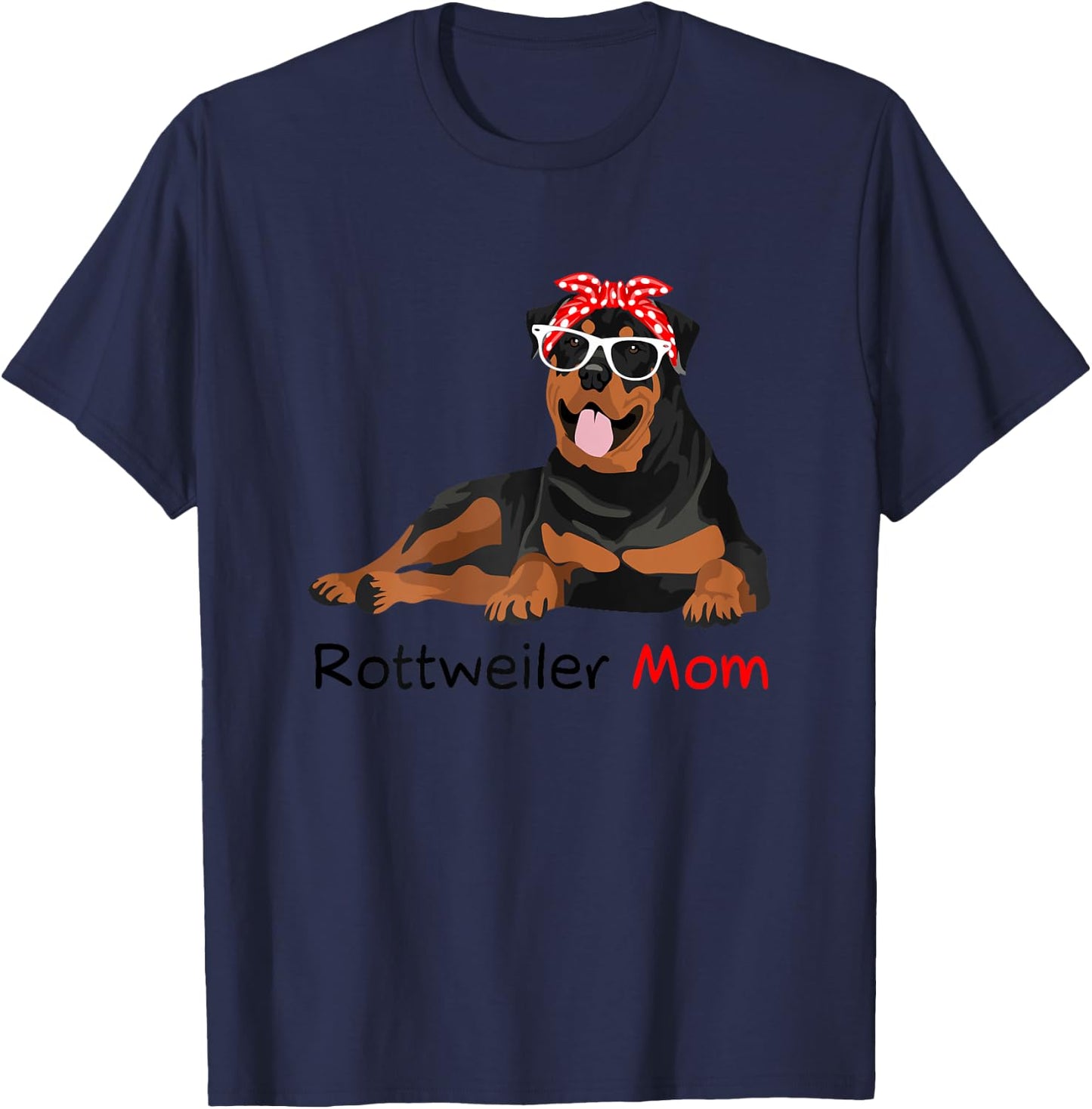 Rottweiler Mom Bandana Rottweiler Dog T-Shirt - T-Shirt | Navy