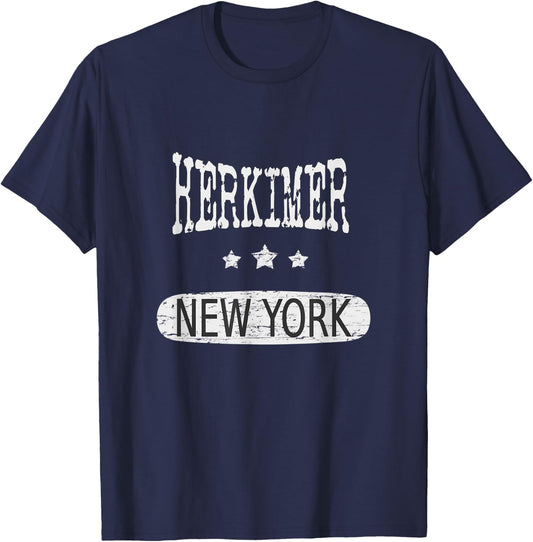 Vintage Herkimer New York T-Shirt - T-Shirt | Navy