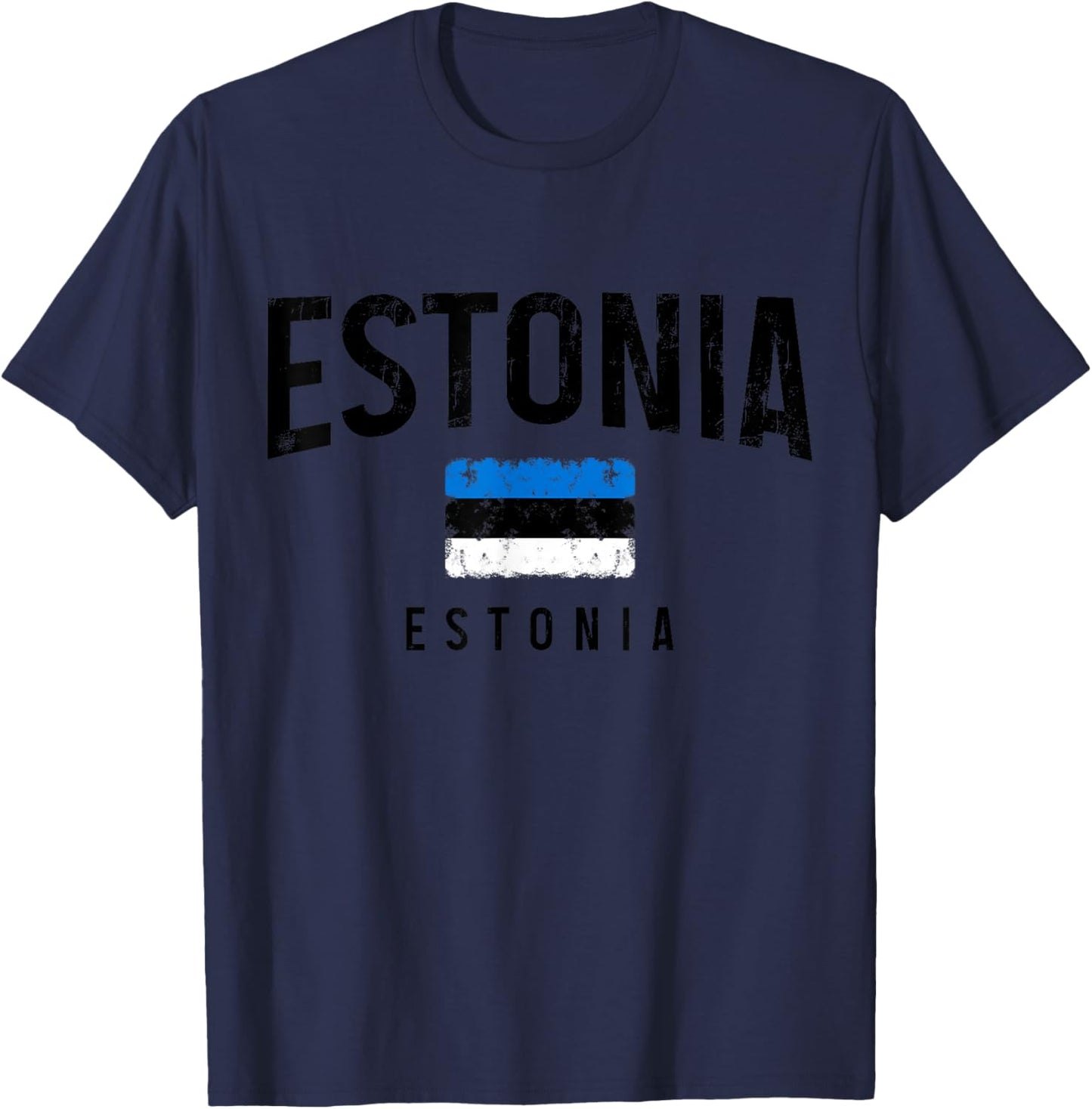 Estonia Estonia Estonian Flag Vintage Pride T-Shirt - T-Shirt | Navy