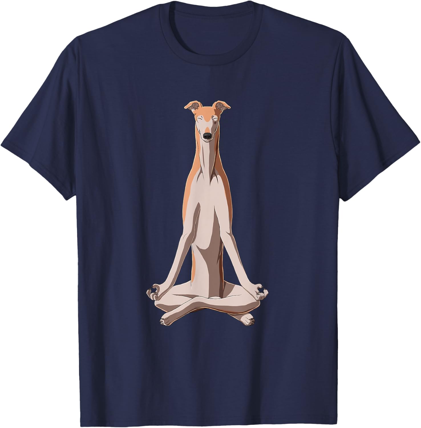 Funny Yoga Dog Greyhound Women Kids T-Shirt - T-Shirt | Navy