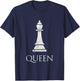 Queen Chess Piece Game Matching Simple Halloween Costume T-Shirt - T-Shirt | Navy