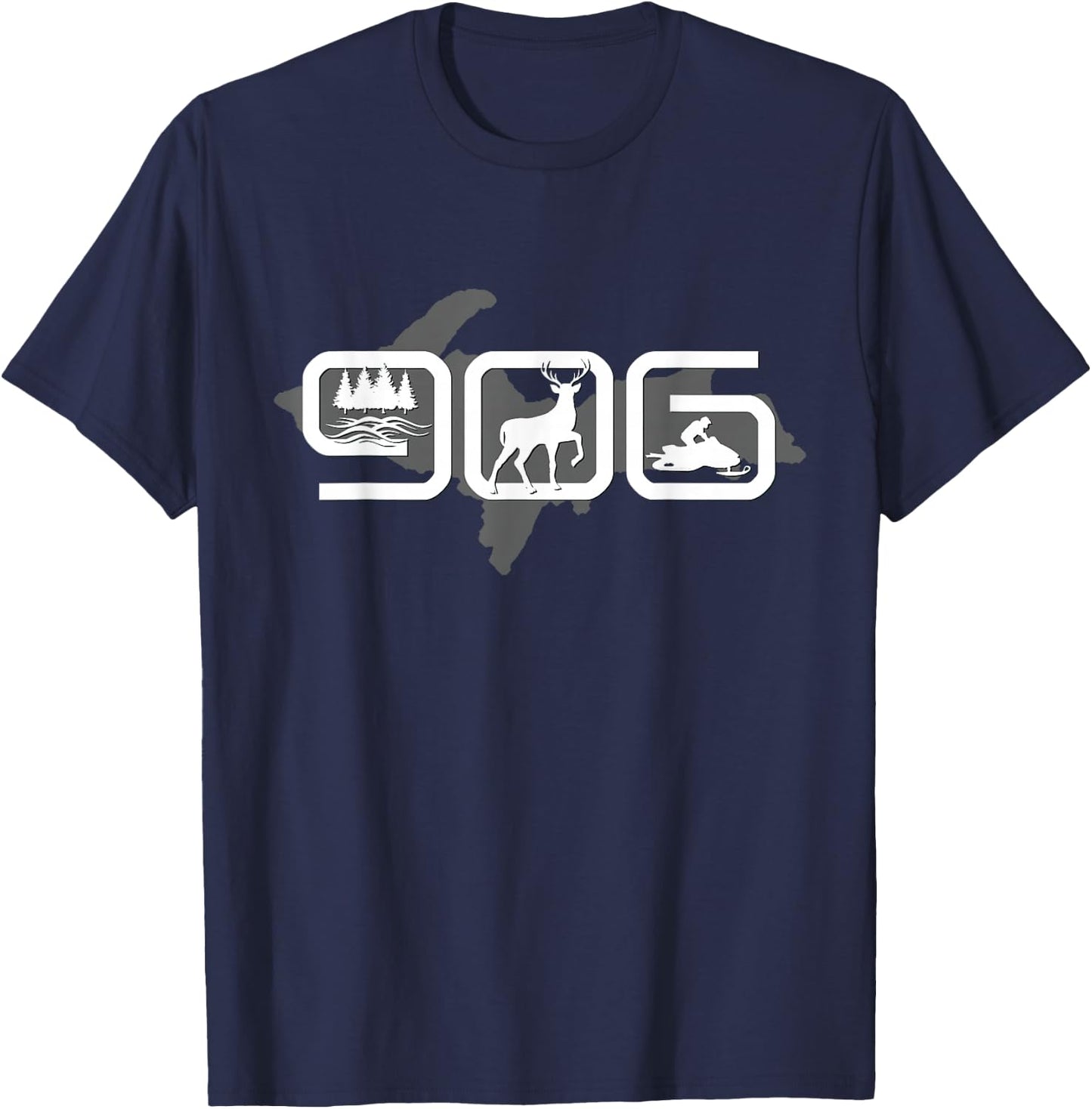 906 Upper Peninsula of Michigan U.P. T-Shirt - T-Shirt | Navy