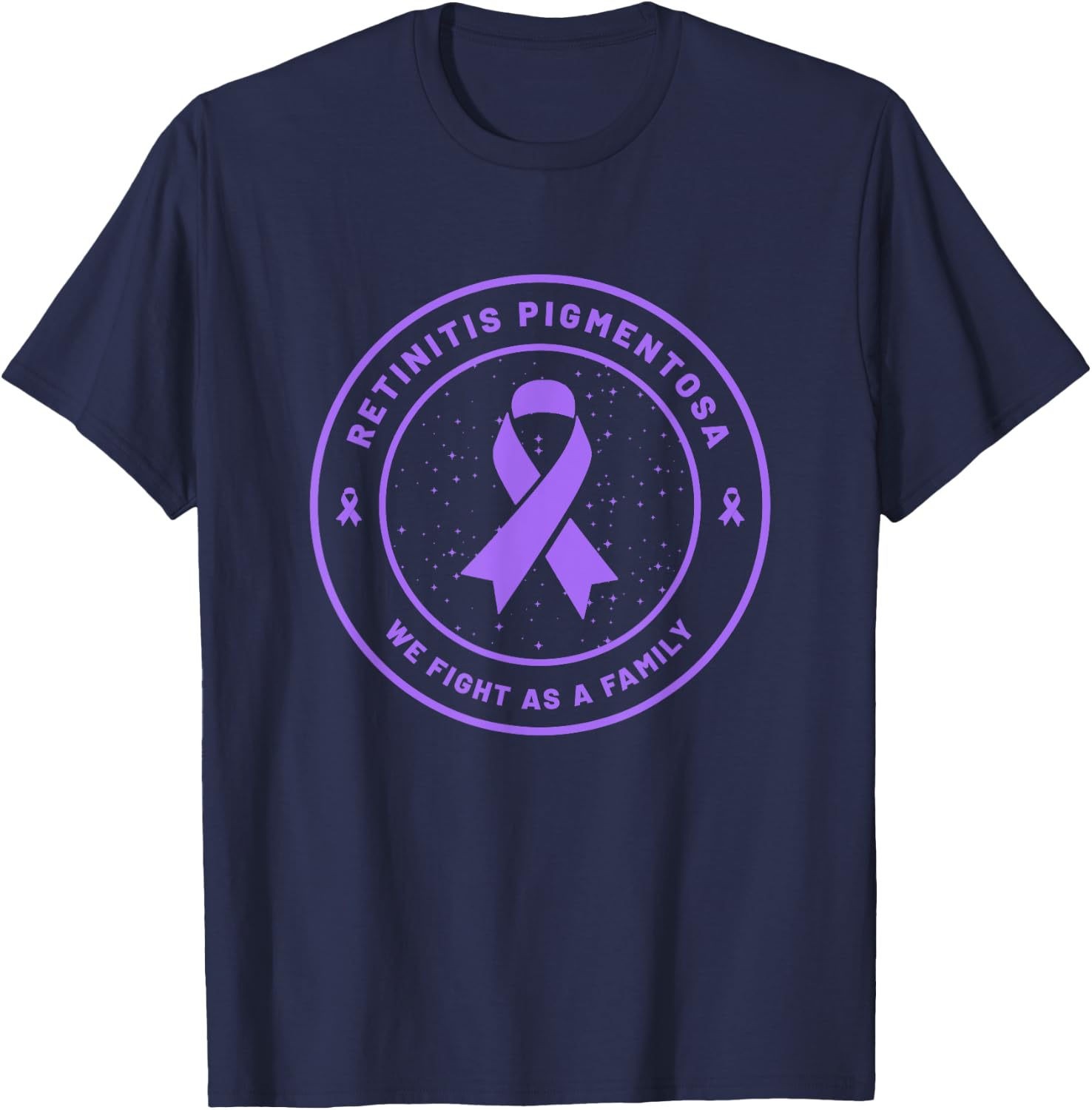 Retinitis Pigmentosa Ribbon Awareness Family Support Gift T-Shirt - T-Shirt | Navy