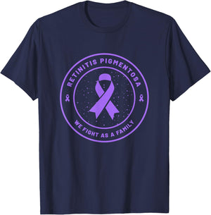 Retinitis Pigmentosa Ribbon Awareness Family Support Gift T-Shirt - T-Shirt | Navy